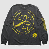 Pittsburgh Steelers Reebok 2000s Long Sleeve T-shirt - Charcoal Vintage for sale