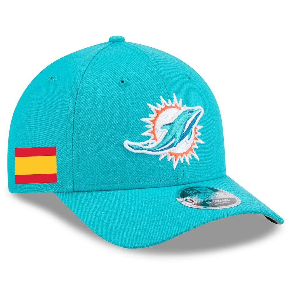 Miami Dolphins New Era Spain Side Patch 9FORTY M-Crown Adjustable Hat - Aqua outlet