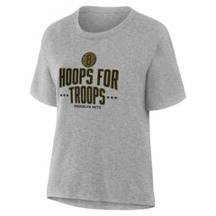 Brooklyn Nets Women's Hoops For Troops T-Shirt - Gray online