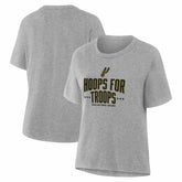 San Antonio Spurs Women's Hoops For Troops T-Shirt - Gray cheap