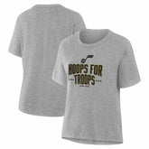 Utah Jazz Women's Hoops For Troops T-Shirt - Gray discount