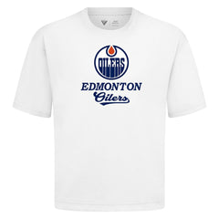 Edmonton Oilers Levelwear Team Surge Luxe Signature Knit T-Shirt White