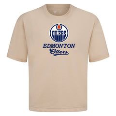 Edmonton Oilers Levelwear Team Surge Luxe Signature Knit T-Shirt Khaki