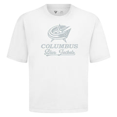 Columbus Blue Jackets Levelwear Shadow Surge Luxe Signature Knit T-Shirt White