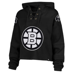 Boston Bruins '47 Women's Cropped Lacer Hoodie Black