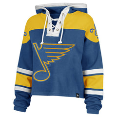 St. Louis Blues '47 Women's Cropped Lacer Hoodie Blue