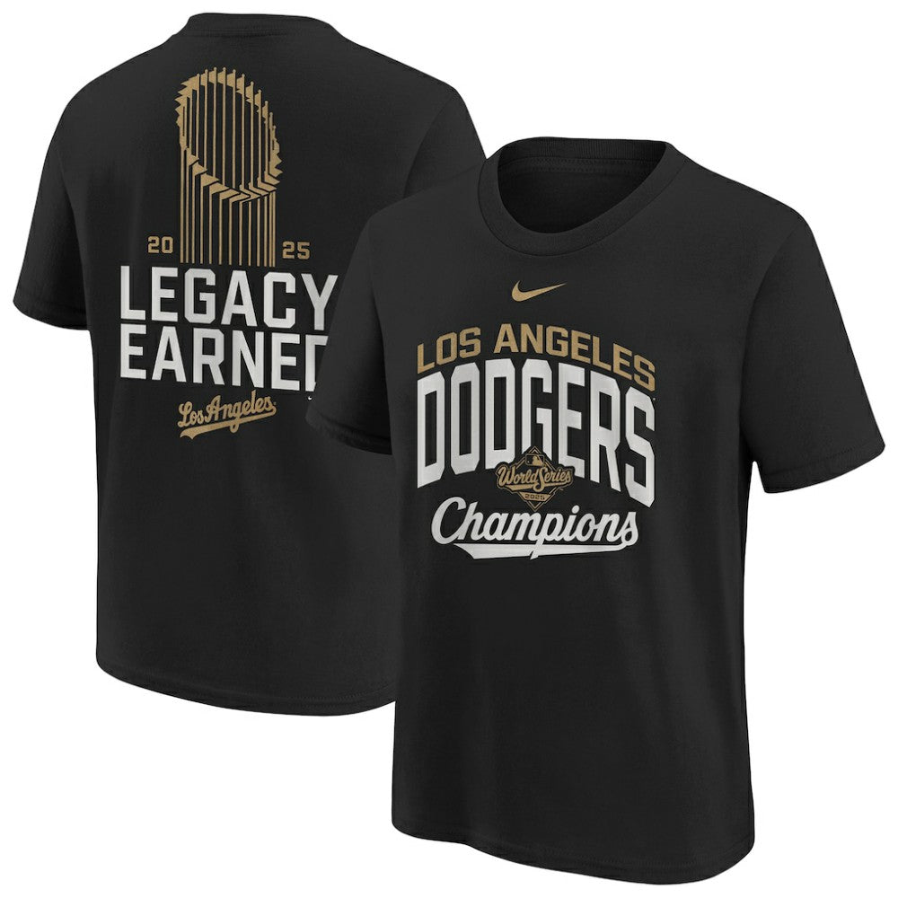 Los Angeles Dodgers Youth 2026 Gold Collection Legacy Earned T-Shirt - Black | Nike