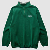 New York Jets Majestic 2000s 1/4 Zip Sweatshirt - Green Vintage sale