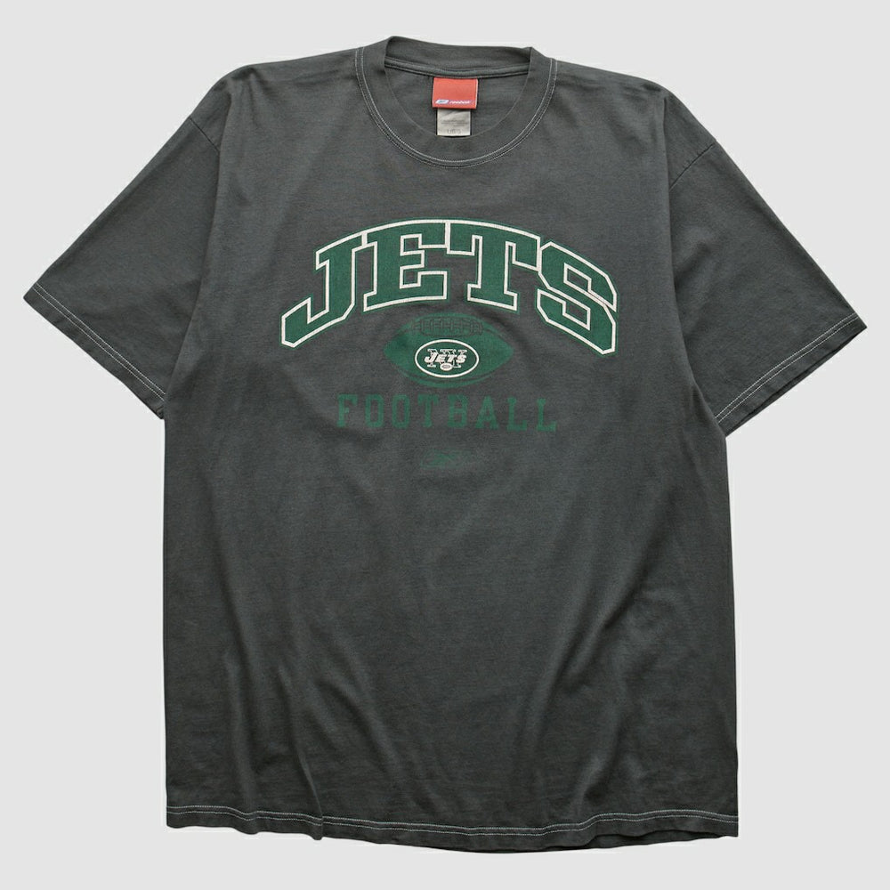 New York Jets Reebok 2000s T-shirt - Charcoal Vintage sale