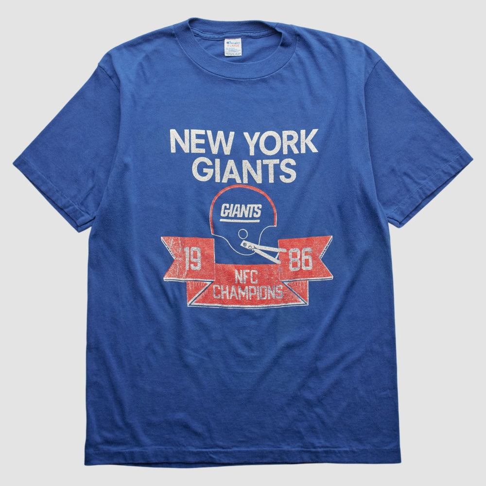 New York Giants Champion 1986 T-shirt - Blue Vintage for sale