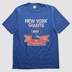New York Giants Champion 1986 T-shirt - Blue Vintage for sale