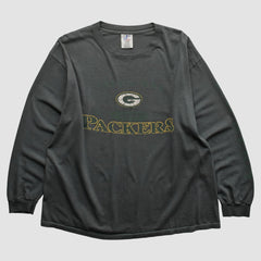 Green Bay Packers Logo Athletic 2000s Long Sleeve T-shirt - Charcoal Vintage for sale