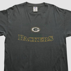 Green Bay Packers Logo Athletic 2000s Long Sleeve T-shirt - Charcoal Vintage for sale