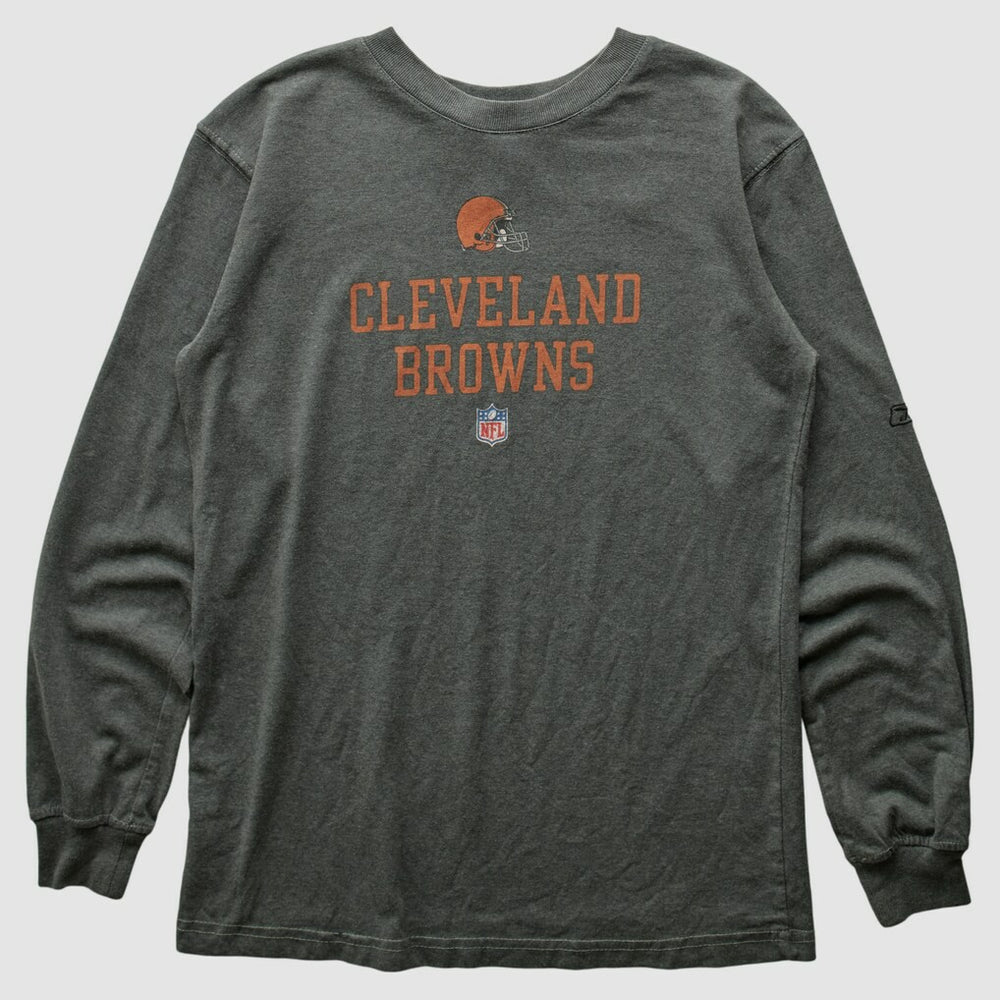 Cleveland Browns Reebok 2000s Long Sleeve T-shirt - Gray Vintage sale