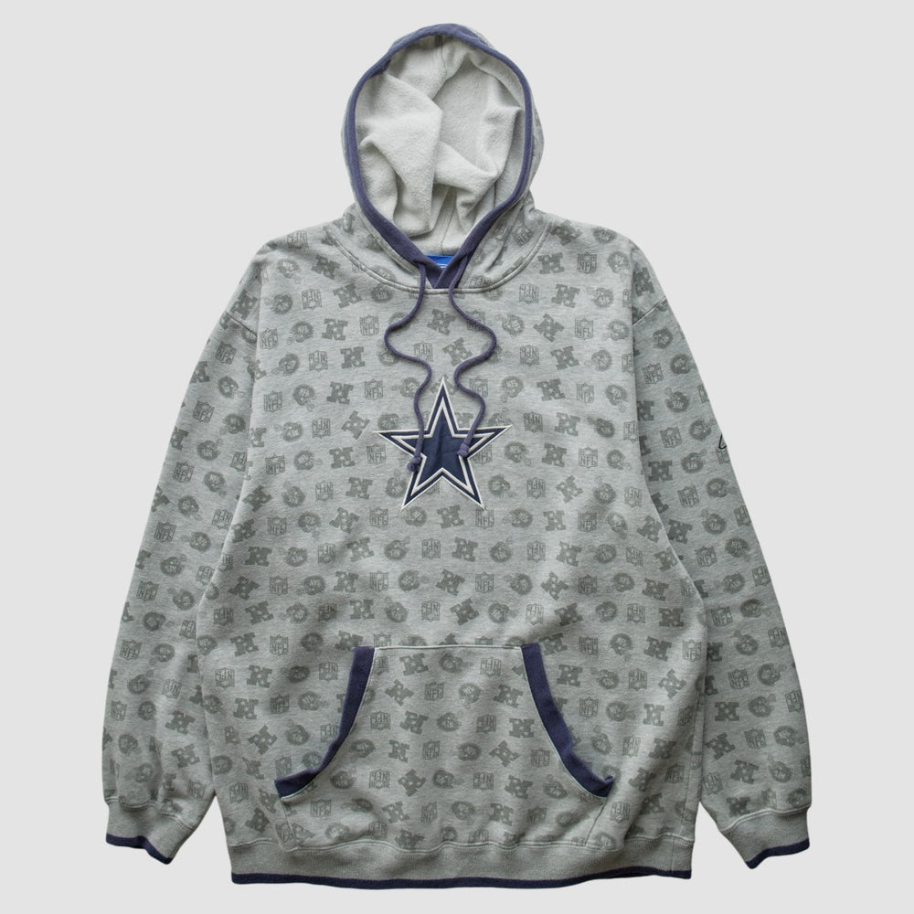 Denver Broncos Reebok 2010s Hooded Pullover Sweatshirt - Heather Gray Vintage sale