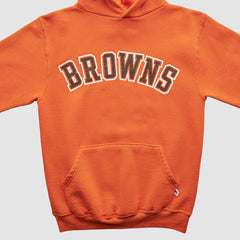 Cleveland Browns Russell 90s Hooded Pullover Sweatshirt - Orange Vintage on sale