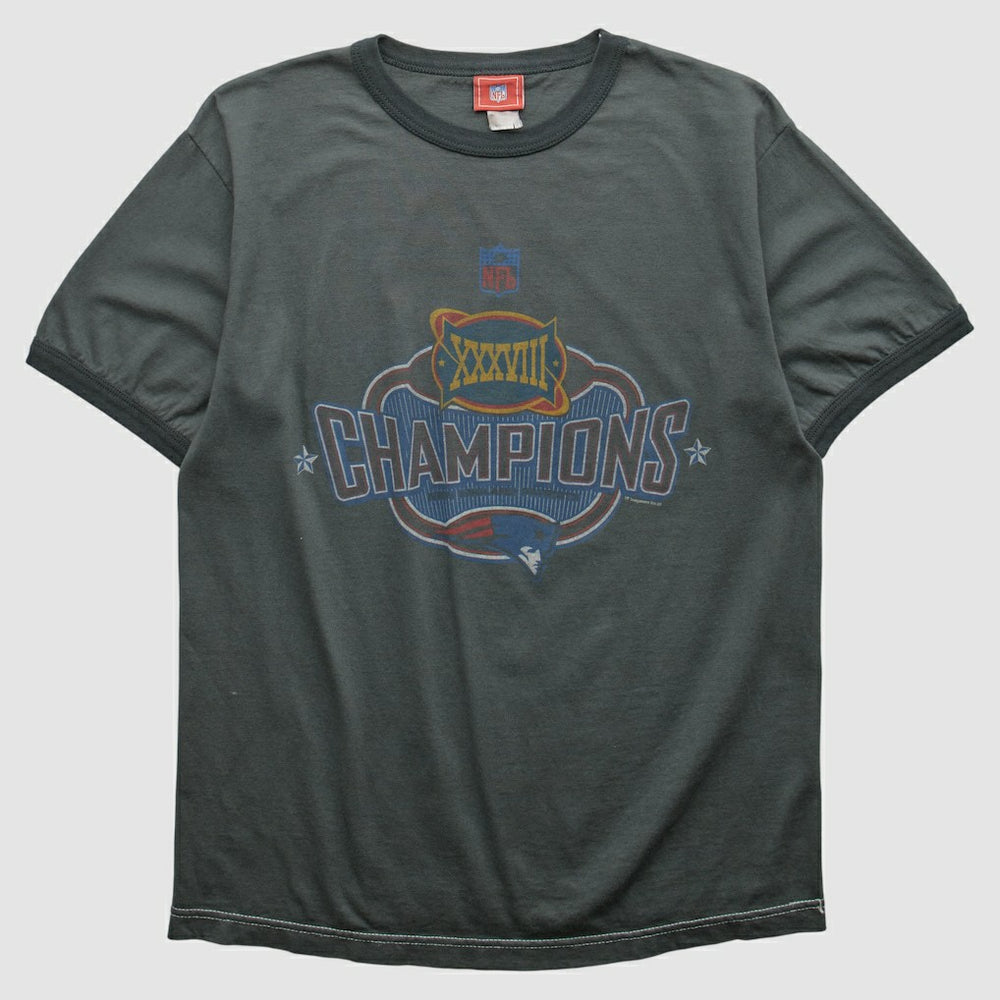 New England Patriots NFL 2004 T-shirt - Charcoal Vintage outlet