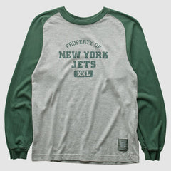 New York Jets Grid Iron 2000s Long Sleeve T-shirt - Gray Vintage for sale