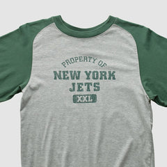 New York Jets Grid Iron 2000s Long Sleeve T-shirt - Gray Vintage for sale