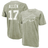 Josh Allen Buffalo Bills Majestic Threads Mineral Wash Name & Number T-Shirt - Moss Green on sale