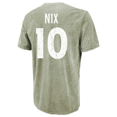 Bo Nix Denver Broncos Majestic Threads Mineral Wash Name & Number T-Shirt - Moss Green outlet