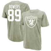 Brock Bowers Las Vegas Raiders Majestic Threads Mineral Wash Name & Number T-Shirt - Moss Green discount