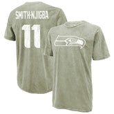 Jaxon Smith-Njigba Seattle Seahawks Majestic Threads Mineral Wash Name & Number T-Shirt - Moss Green sale