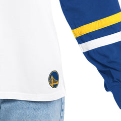 Golden State Warriors G-III 4Her by Carl Banks Women's Key Player Oversized Hooded Long Sleeve T-Shirt sale - White/Royal discount