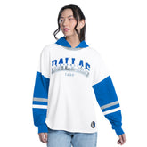 Dallas Mavericks G-III 4Her by Carl Banks Women's Key Player Oversized Hooded Long Sleeve T-Shirt sale - White/Royal on sale
