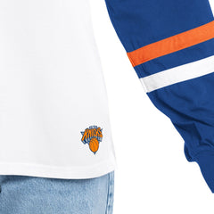New York Knicks G-III 4Her by Carl Banks Women's Key Player Oversized Hooded Long Sleeve T-Shirt - White/Royal shop