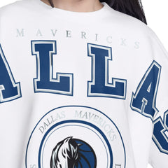 Dallas Mavericks G-III 4Her by Carl Banks Women's Bleachers Cropped French Terry Sweatshirt sale - White for sale