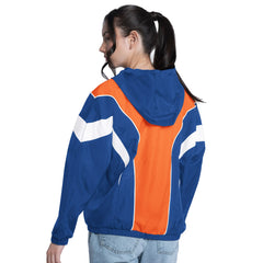 New York Knicks G-III 4Her by Carl Banks Women's Quarterback Lightweight Oversized Full-Zip Jacket - Royal/Orange shop