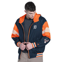 Detroit Tigers Pro Player Legacy Lightweight Full-Zip Hooded Jacket - Navy/Orange