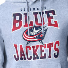 Columbus Blue Jackets Starter Comic Style Team Graphic Hoodie Gray