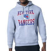 New York Rangers Starter Comic Style Team Graphic Hoodie Gray