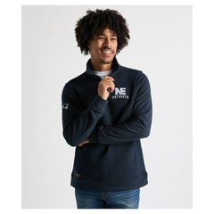 Charles River x New England Patriots Franconia Quilted Quarter-Zip Sweatshirt - Navy for sale