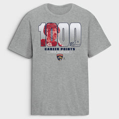 Brad Marchand Florida Panthers 1,000 Career Points Legacy T-Shirt Gray