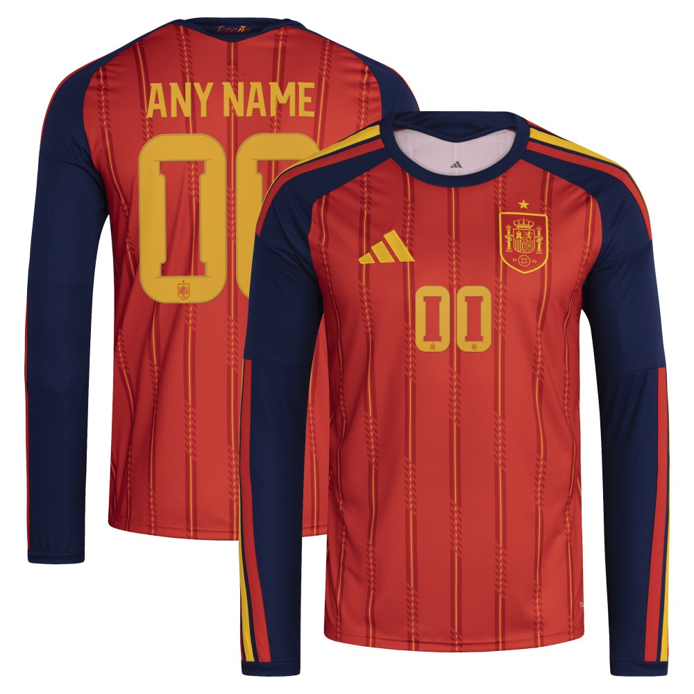 Spain National Team FIFA x World Cup 2026 Home Replica Long Sleeve Custom Jersey - Red | Adidas on sale