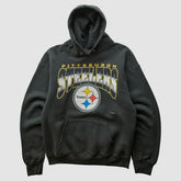 Pittsburgh Steelers 90s Hooded Pullover Sweatshirt - Black Vintage cheap