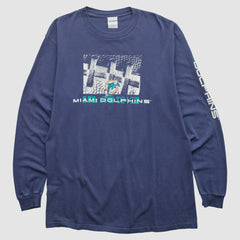 Miami Dolphins 2000s Long Sleeve T-shirt - Navy Vintage cheap