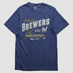 Milwaukee Brewers Majestic 2010s T-shirt - Navy Vintage