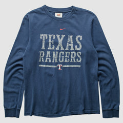 Texas Rangers 2000s Long Sleeve T-shirt - Navy Vintage | Nike