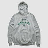 New York Jets NFL 2000s Hooded Pullover Sweatshirt - Heather Gray Vintage cheap