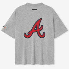 Atlanta Braves Fear of God x MLB Unisex 90's T-Shirt - Heather Gray