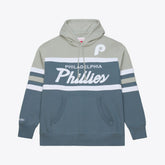 Philadelphia Phillies Cooperstown Collection Thunderstorm Head Coach Hoodie - Gray | Mitchell & Ness