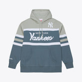 New York Yankees Cooperstown Collection Thunderstorm Head Coach Hoodie - Gray | Mitchell & Ness