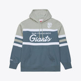 San Francisco Giants Cooperstown Collection Thunderstorm Head Coach Hoodie - Gray | Mitchell & Ness