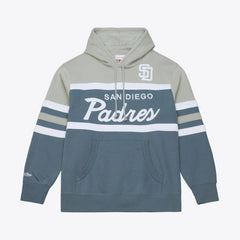 San Diego Padres Cooperstown Collection Thunderstorm Head Coach Hoodie - Gray | Mitchell & Ness