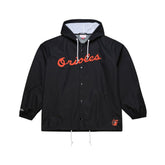 Baltimore Orioles Full-Snap Hooded Coaches Jacket - Black | Mitchell & Ness