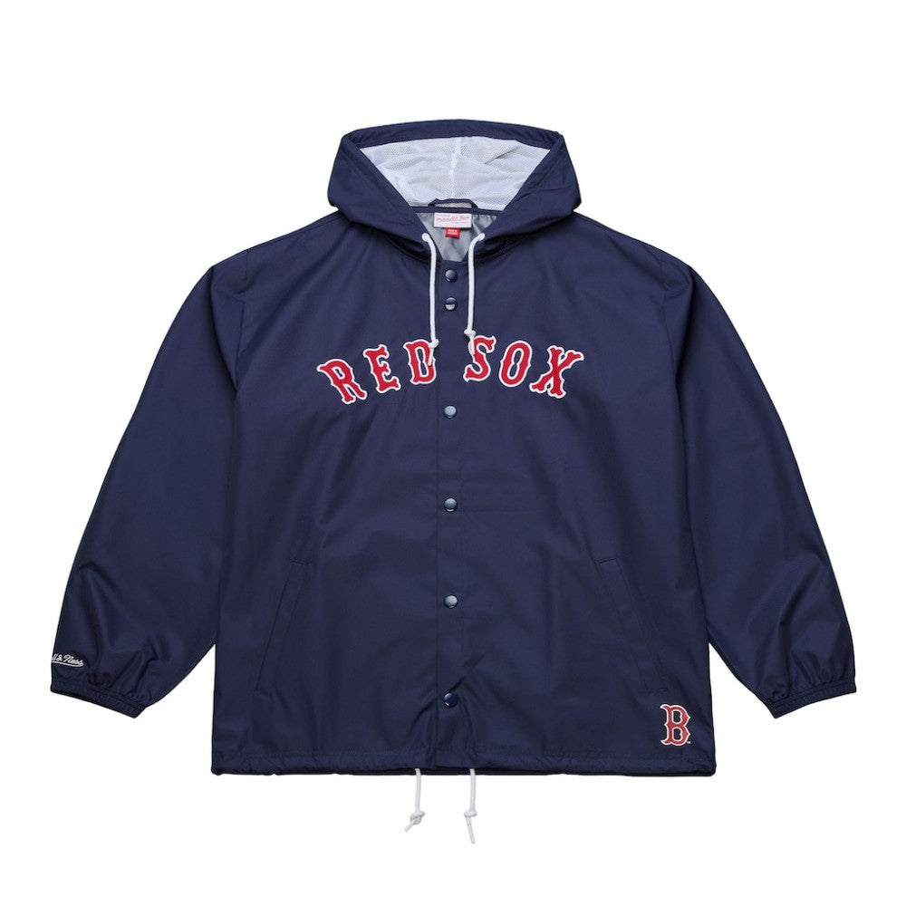 Boston Red Sox Full-Snap Hooded Coaches Jacket - Navy | Mitchell & Ness